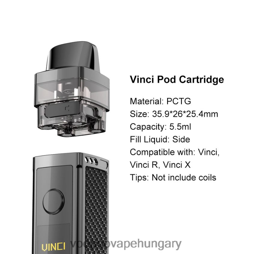 VOOPOO VINCI REPLACEMENT POD (2 db) fekete Z0646H554 VOOPOO Vape Store