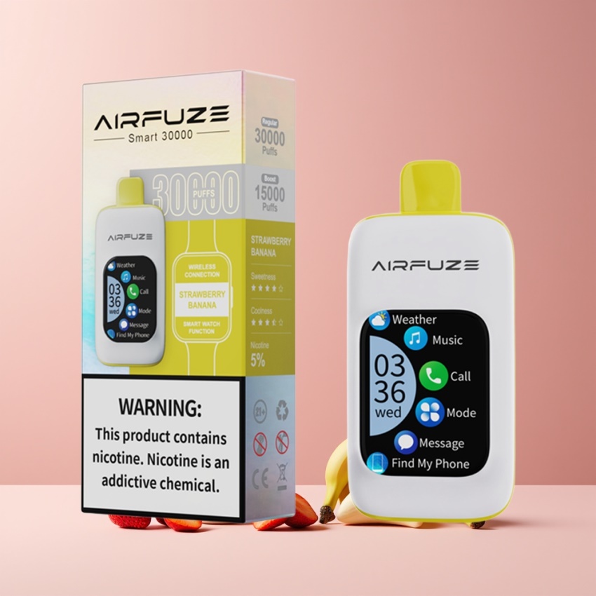 AirFuze Smart 30000 Puffs 5% Nikotin magyar nagykereskedés Eper-Banán Disposable