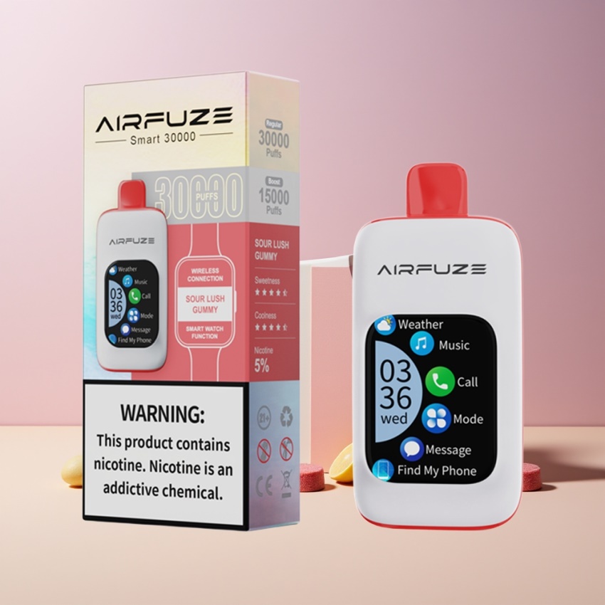 AirFuze Smart 30000 Puffs magyar nagykereskedés Savanyú Málna Gumicukor 900mAh