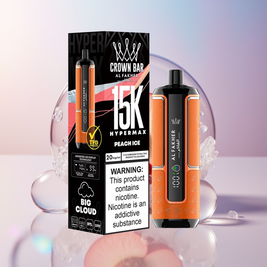 Al Fakher Crown Bar 15K Hypermax 22ml magyar nagykereskedés Őszibarack Jég
