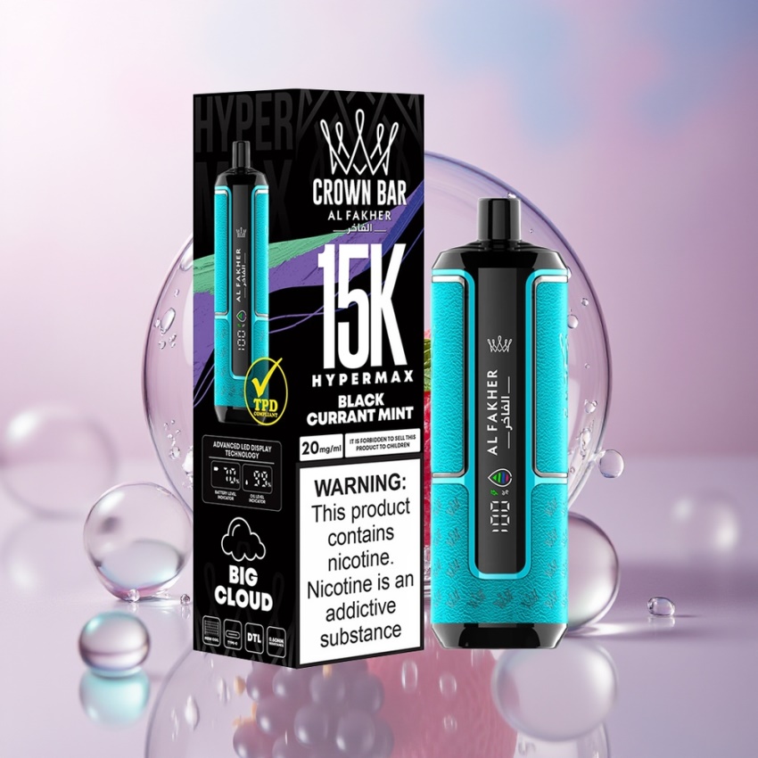 Al Fakher Crown Bar 15K Hypermax 600mAh magyar nagykereskedés Feketeribizli-Menta