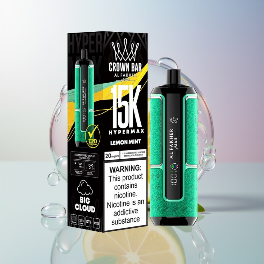 Al Fakher Crown Bar 15K Hypermax Citrom Menta magyar nagykereskedés 600mAh
