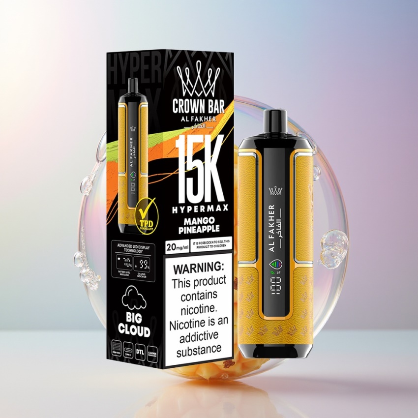 Al Fakher Crown Bar 15K Hypermax DTL magyar nagykereskedés Mango Ananász