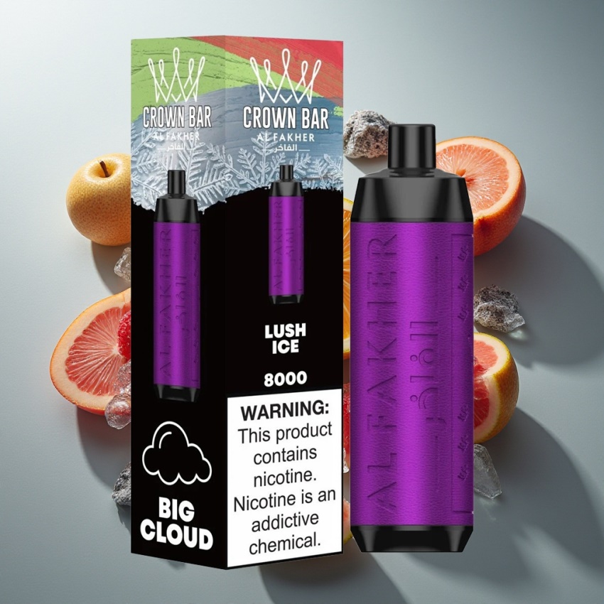 Al Fakher Crown Bar 8000 Crystal Eldobható E-cigaretta Ice Lush – magyar nagykereskedés