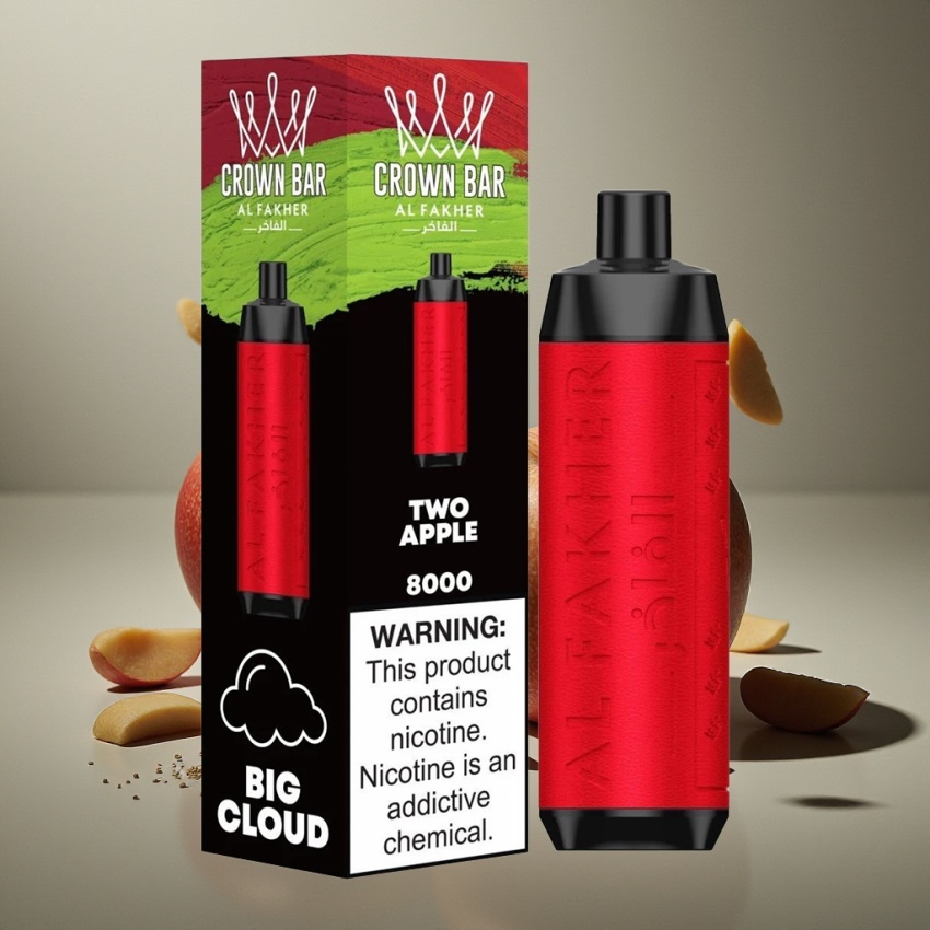 Al Fakher Crown Bar 8000 Crystal Eldobható E-cigaretta Két Alma (magyar nagykereskedés)