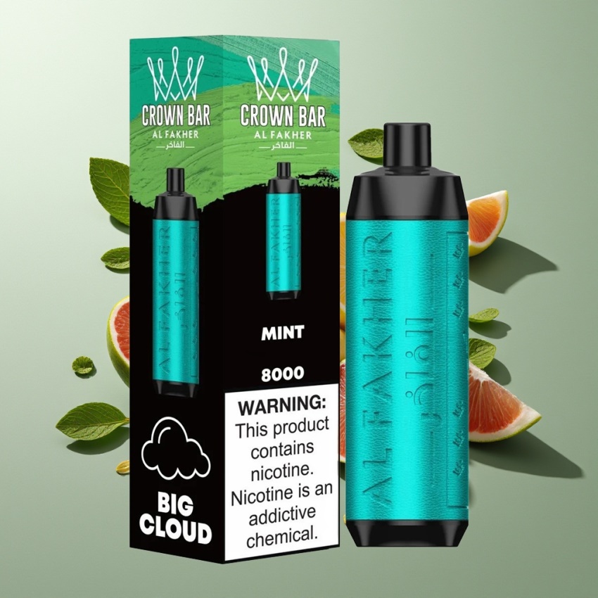 Al Fakher Crown Bar 8000 Crystal Eldobható E-cigaretta Menta (magyar nagykereskedés)