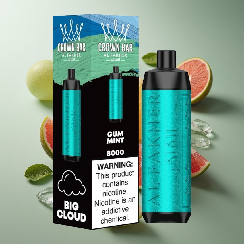 Al Fakher Crown Bar 8000 Crystal Eldobható Rágógomba-menta (magyar nagykereskedés)