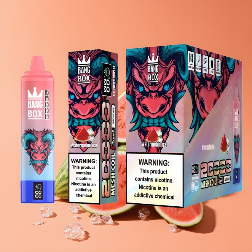 Bang Box King 20000 Puffs Eldobható Vape Görögdinnye Jég magyar nagykereskedés Mesh Coil