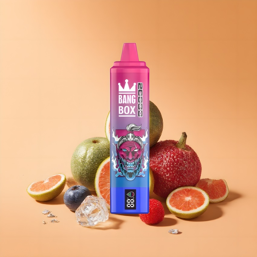 Bang Box King 20000 Puffs magyar nagykereskedés Áfonya-Málna Jég 5% Nikotin Mesh Coil