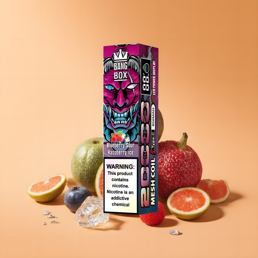 Bang Box King 20000 Puffs magyar nagykereskedés Áfonya-Málna Jég 5% Nikotin Mesh Coil