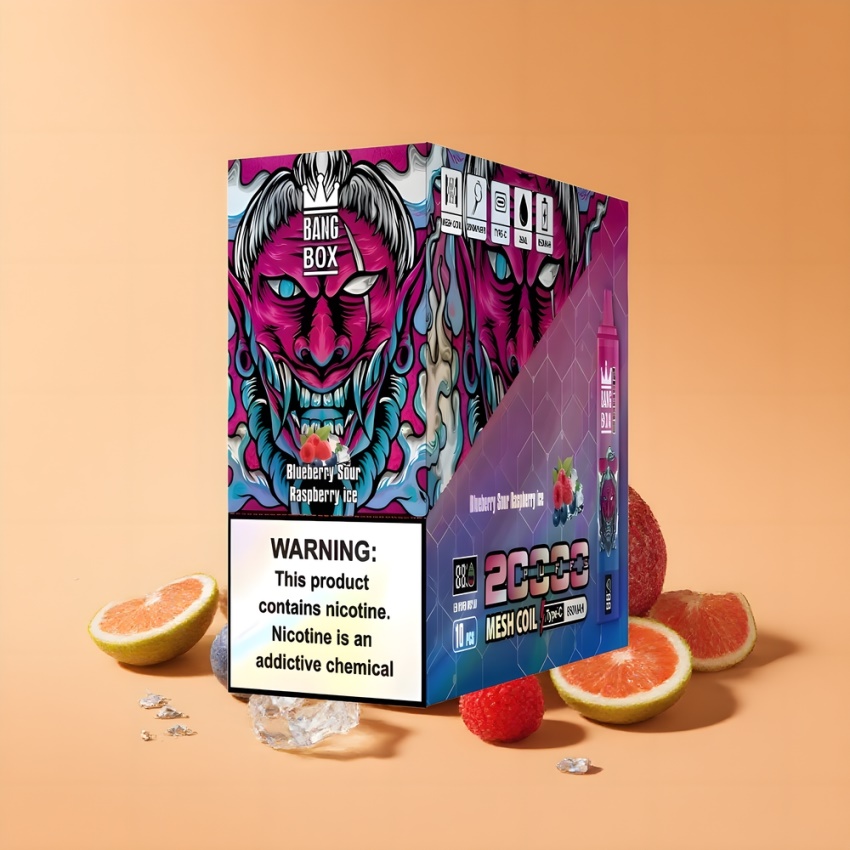 Bang Box King 20000 Puffs magyar nagykereskedés Áfonya-Málna Jég 5% Nikotin Mesh Coil