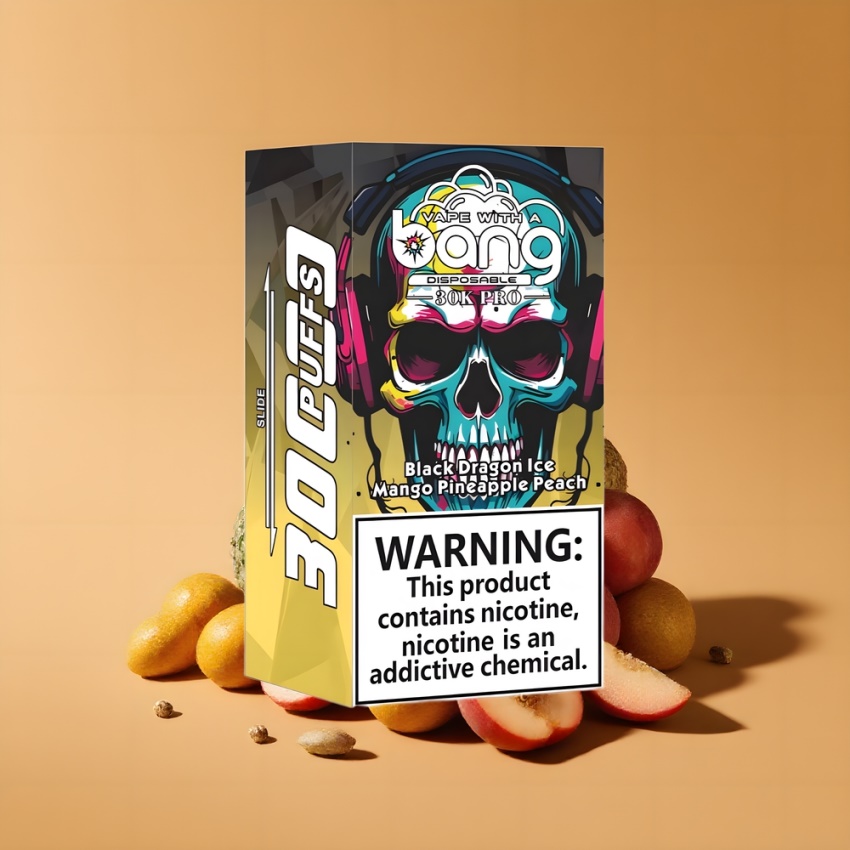 Bang 30K Pro 30000 Puffs 36ml magyar nagykereskedés Fekete Sárkány Jég & Manga Ananász Őszibarack