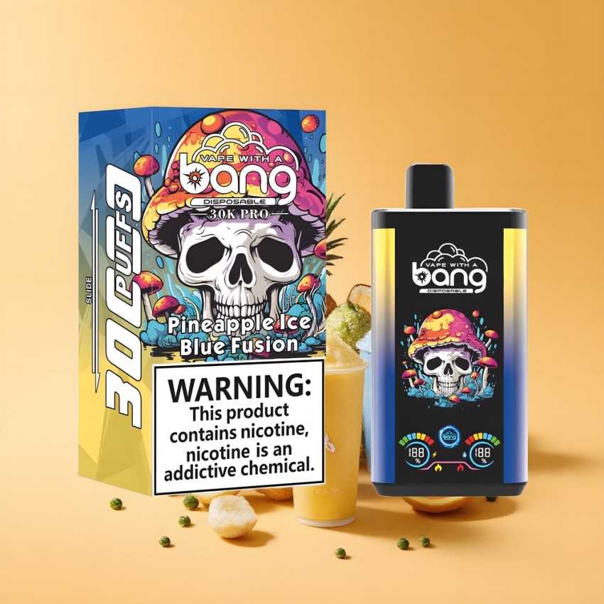 Bang 30K Pro 30000 Puffs magyar nagykereskedés Ananász Jég & Kék Keverék Dual-Flavor