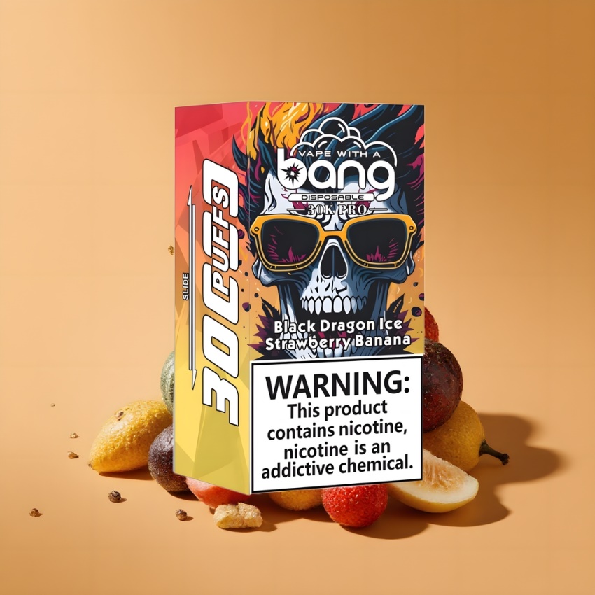 Bang 30K Pro 30000 Puffs magyar nagykereskedés Fekete Sárkány Jég & Eper Banán Dual-Flavor