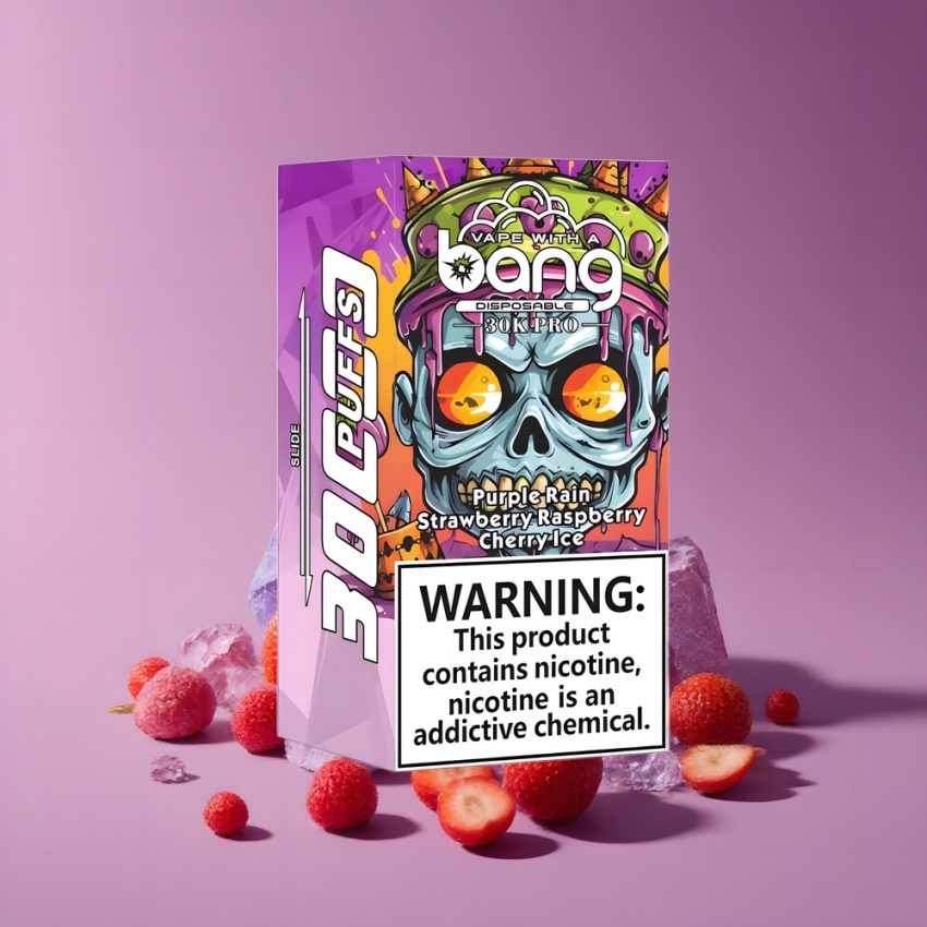 Bang 30K Pro 30000 Puffs magyar nagykereskedés Lila Eső & Eper Málna Cseresznye Jég Dual-Flavor