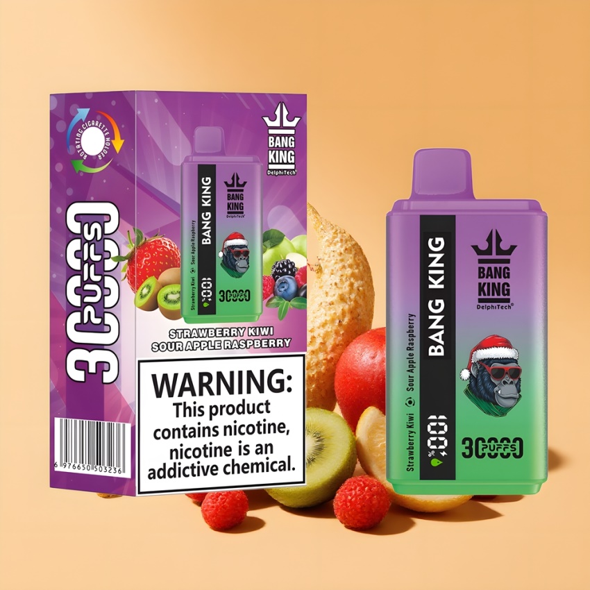Bang King 30000 Puffs magyar nagykereskedés 36ml eper-papaya-savanyú alma-málna