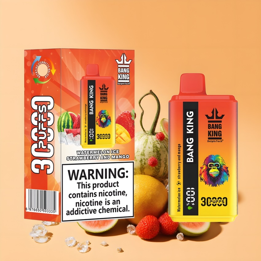 Bang King 30000 Puffs magyar nagykereskedés Eldobható E-pohár Görögdinnye Jég Eper és Manga 36ml