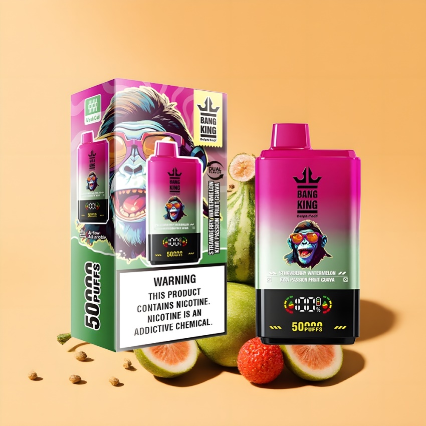 Bang King 50000 magyar nagykereskedés Eper Dinnye Kivi Passiógyümölcs Guava 50ml Mesh