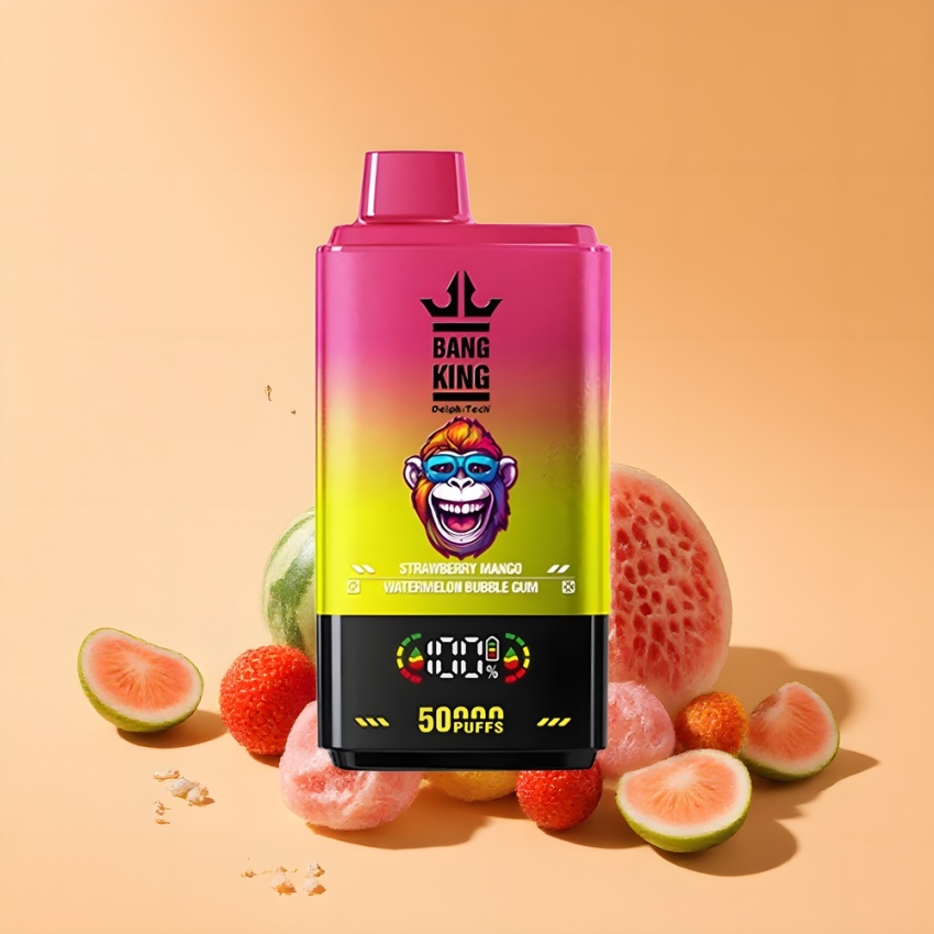 Bang King 50000 magyar nagykereskedés Eper Mangó Görögdinnye Buborékrágó 50ml