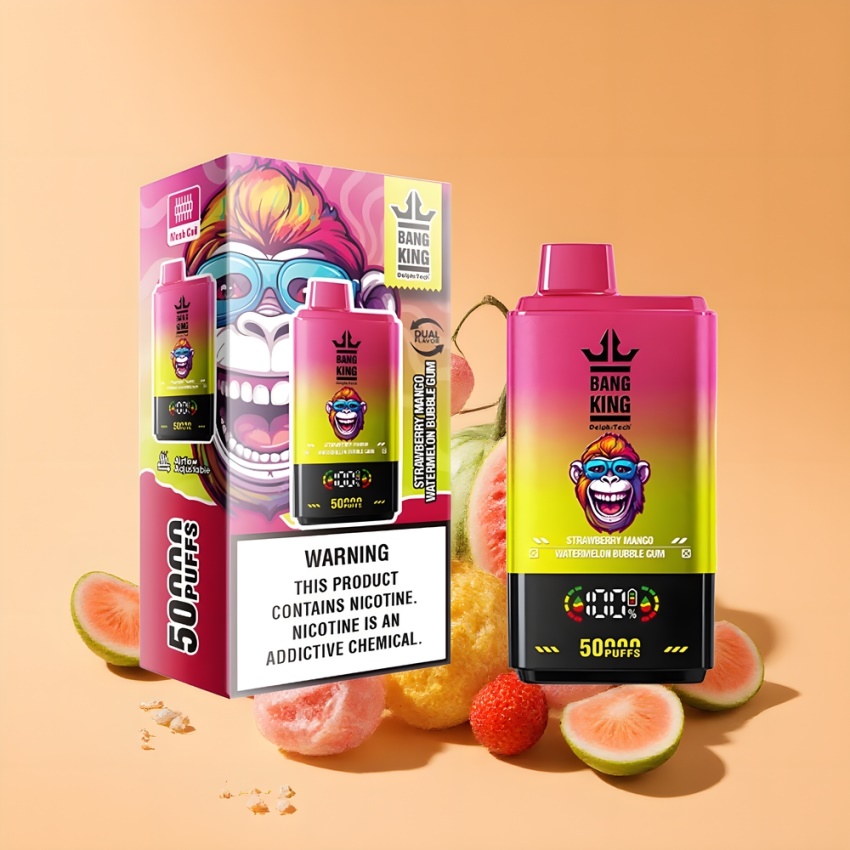 Bang King 50000 magyar nagykereskedés Eper Mangó Görögdinnye Buborékrágó 50ml