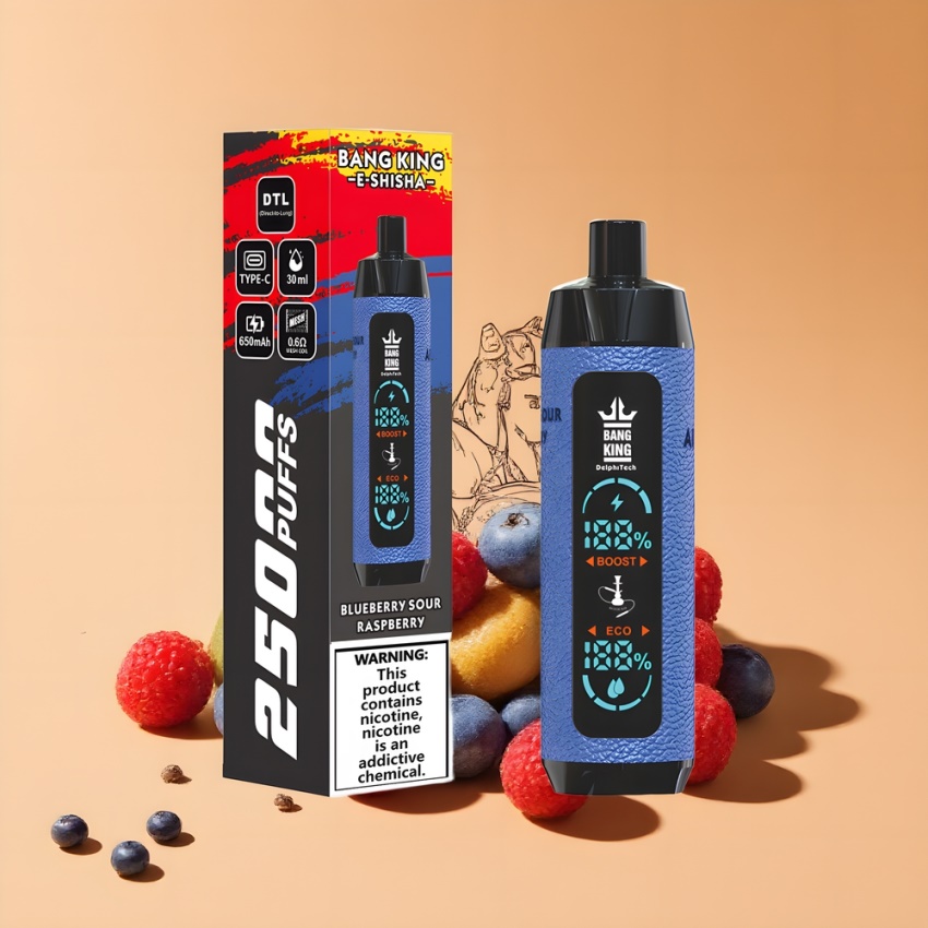 Bang King Shisha 25000 Puffs 30ml magyar nagykereskedés Áfonya-Savanyú Málna