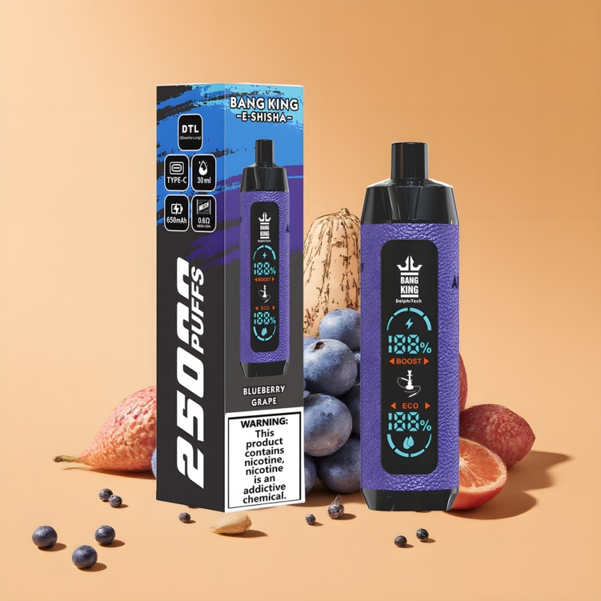 Bang King Shisha 25000 Puffs Málna Szőlő 30ml magyar nagykereskedés