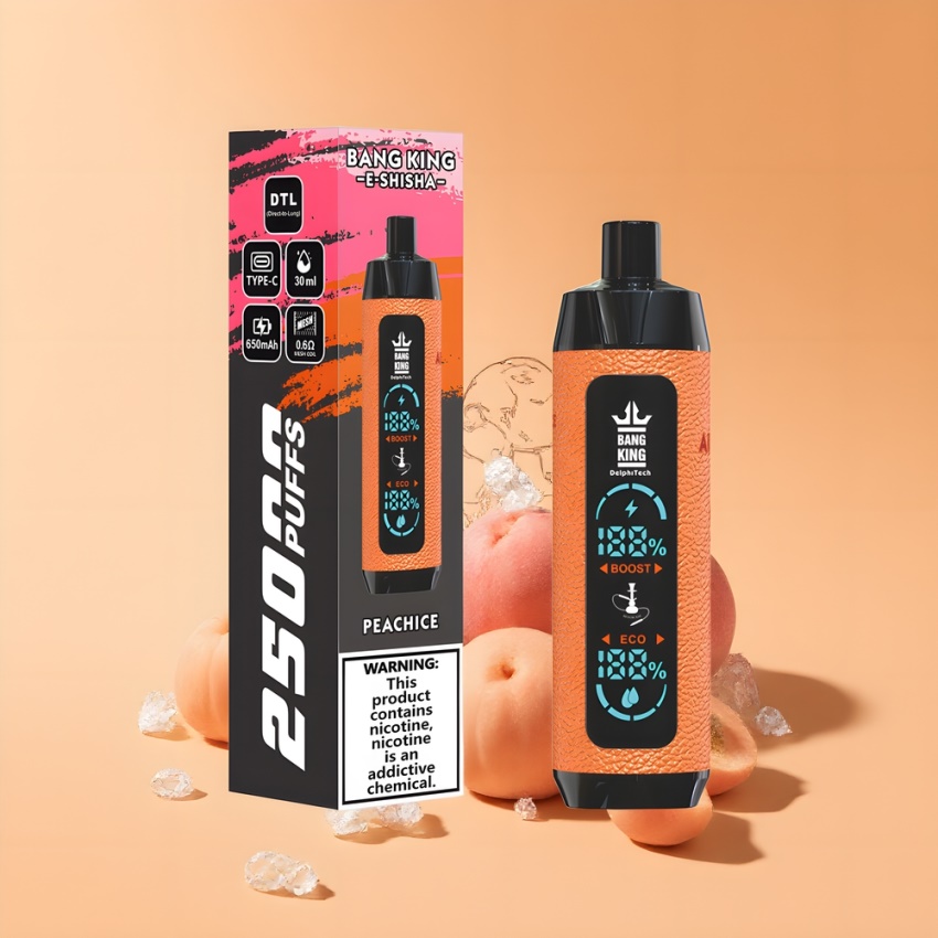 Bang King Shisha 25000 Puffs magyar nagykereskedés Őszibarack Jég 30ml