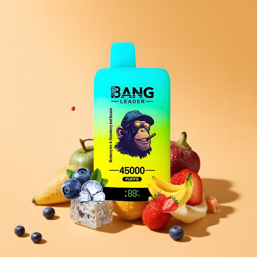 Bang Leader 45000 Puffs magyar nagykereskedés Két Íz 2-ben-1 Meggy Jég Eper Banán