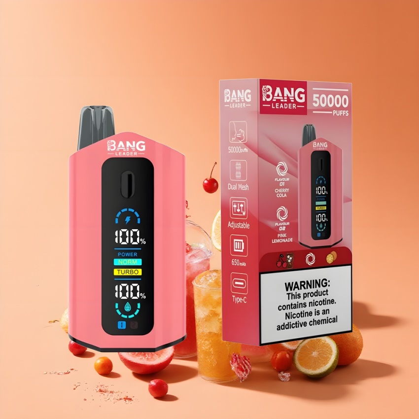 Bang Leader 50000 Puffs magyar nagykereskedés 2-in-1 Cseresznye Kóla Rózsaszín Limonádé