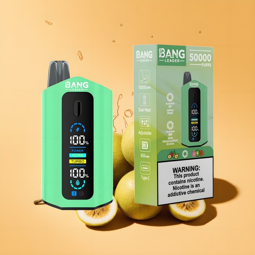 Bang Leader 50000 Puffs magyar nagykereskedés Alma-Körte-Kivi-Passiógyümölcs-Guava 13400mAh