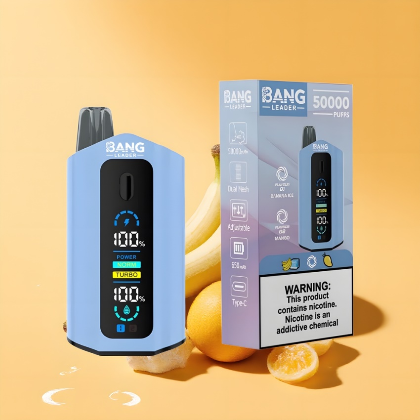 Bang Leader 50000 Puffs magyar nagykereskedés Banán Jég-Mangó 2-in-1 Ízek