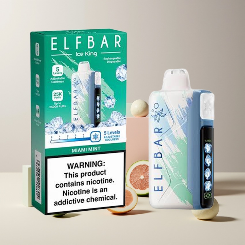 Elf Bar Ice King 40000 Puffs magyar nagykereskedés Miami Menta LCD Kijelző