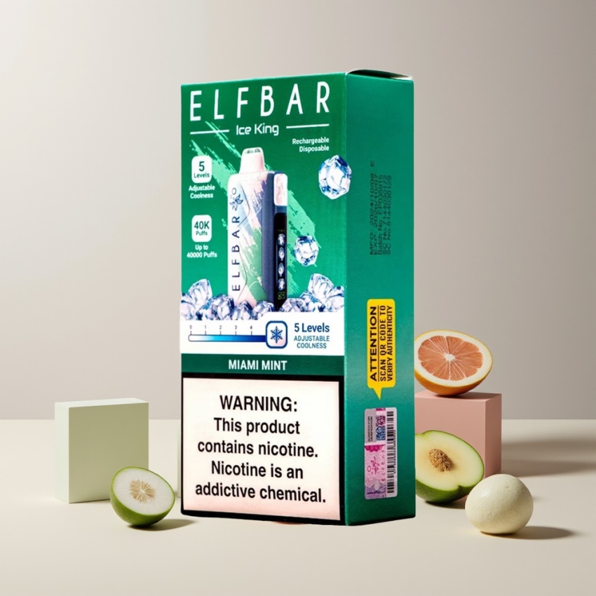 Elf Bar Ice King 40000 Puffs magyar nagykereskedés Miami Menta LCD Kijelző
