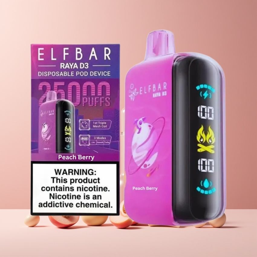 ELF BAR RAYA D3 25000 Puff magyar nagykereskedés Őszibarack-Bogyó tölthető