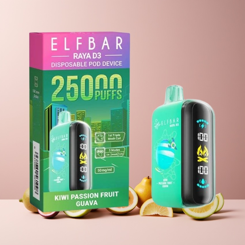 ELF BAR RAYA D3 25000 Puffs magyar nagykereskedés Kiwi Sárgadinnye Guava 23ml