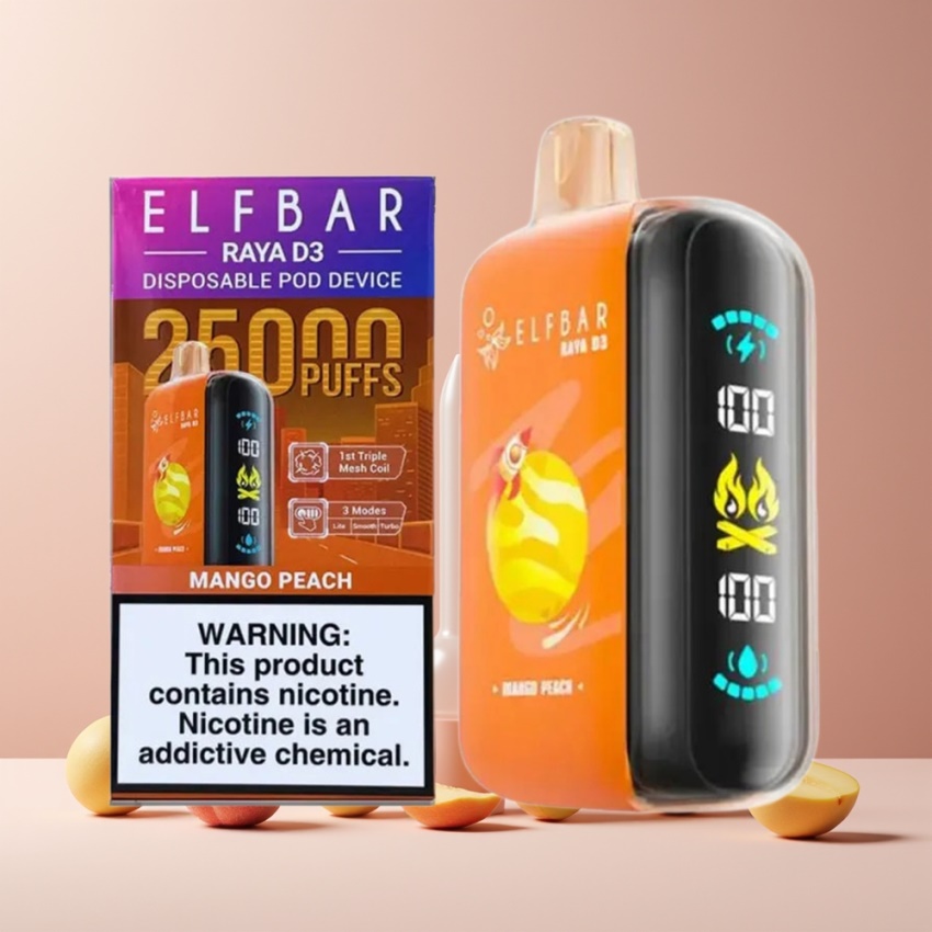 ELF BAR RAYA D3 25000 Puffs magyar nagykereskedés Mango-Őszibarack 23ml