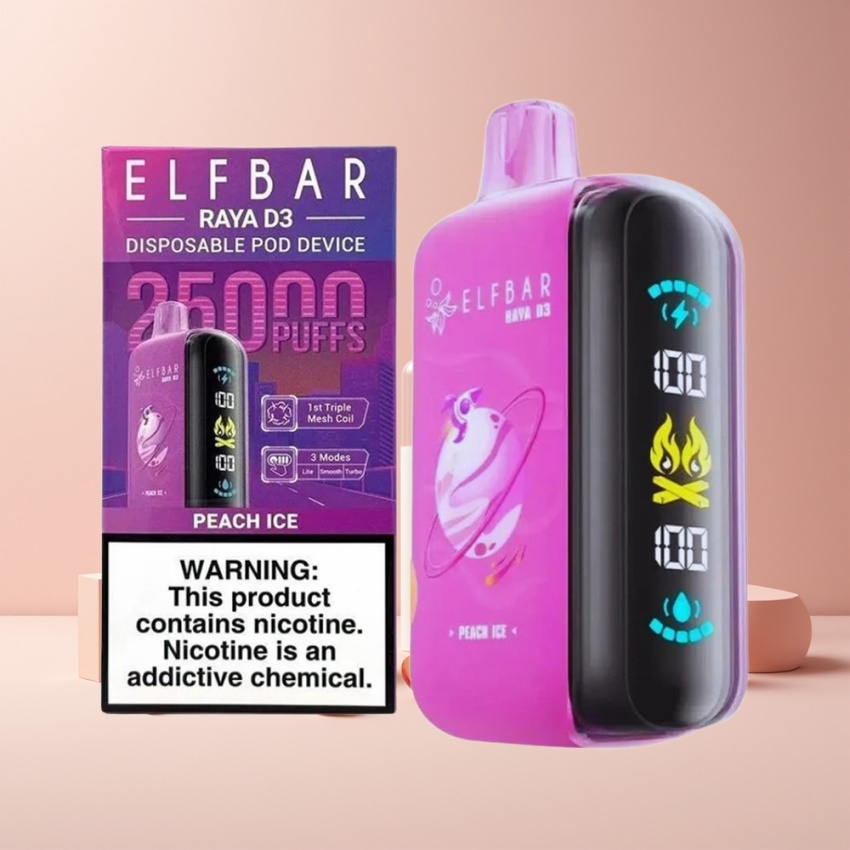 ELF BAR RAYA D3 25000 Puffs magyar nagykereskedés Őszibarack Jég