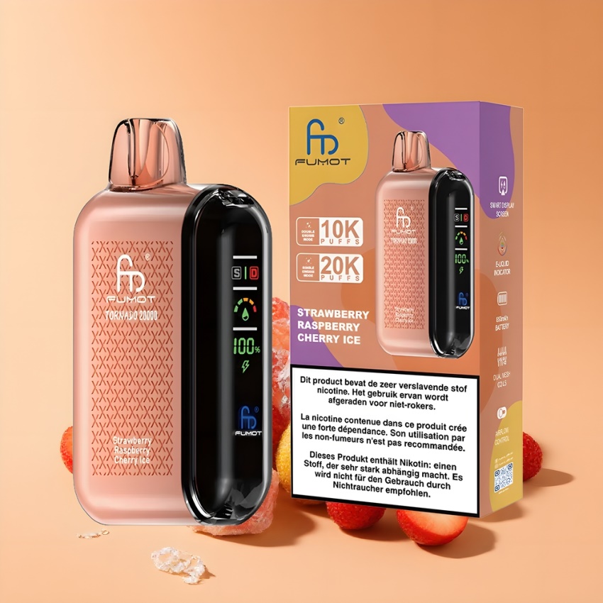 Fumot Tornado 20000 Puffs Dual Mesh eper málna cseresznye jég magyar nagykereskedés