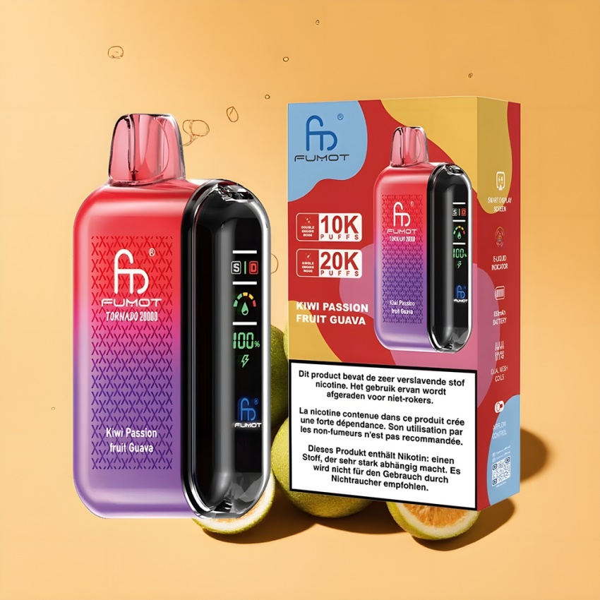 Fumot Tornado 20000 Puffs Dual Mesh magyar nagykereskedés Kiwi Sárgadinnye Guava