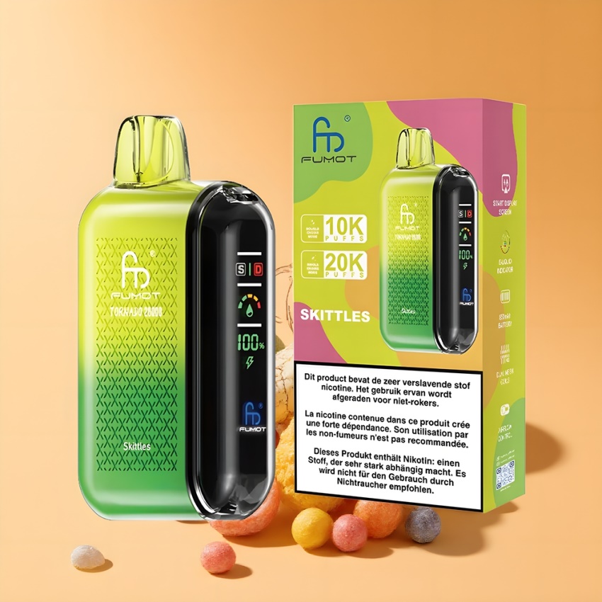 Fumot Tornado 20000 Puffs Dual Mesh magyar nagykereskedés Skittle (Mázli)
