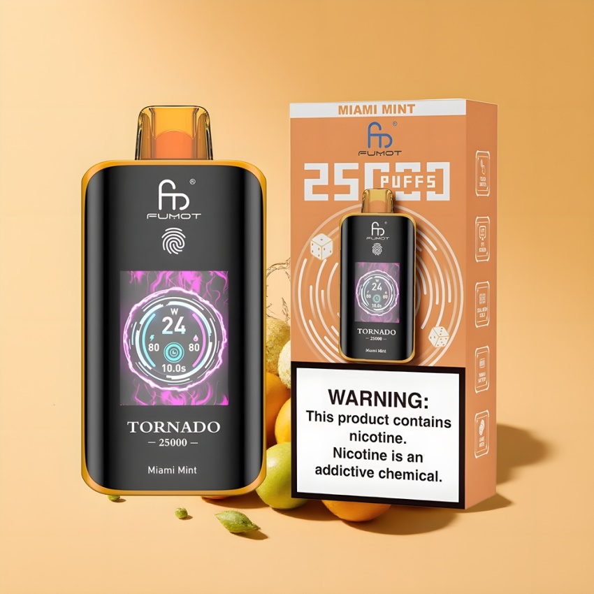 FUMOT TORNADO 25000 Puffs magyar nagykereskedés Miami Menta 20ml
