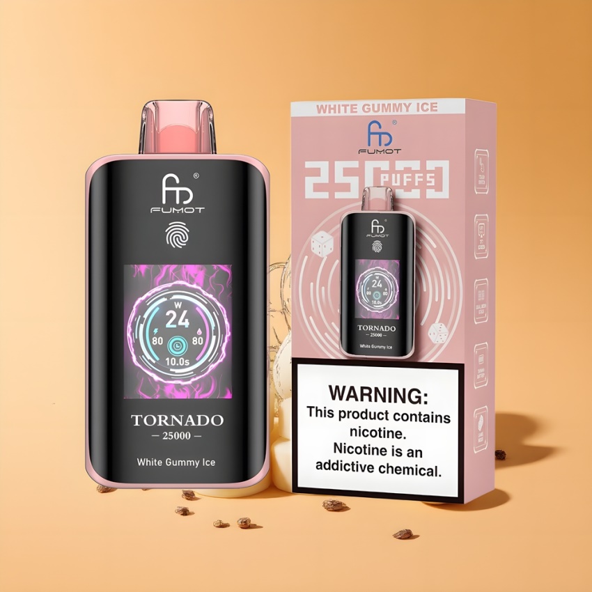 Fumot Tornado 25000 Puffs 700mAh magyar nagykereskedés Fehér Gumicukor Jég