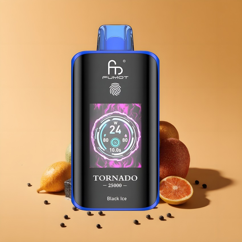 Fumot Tornado 25000 Puffs 700mAh magyar nagykereskedés Fekete Jég