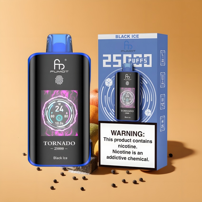 Fumot Tornado 25000 Puffs 700mAh magyar nagykereskedés Fekete Jég