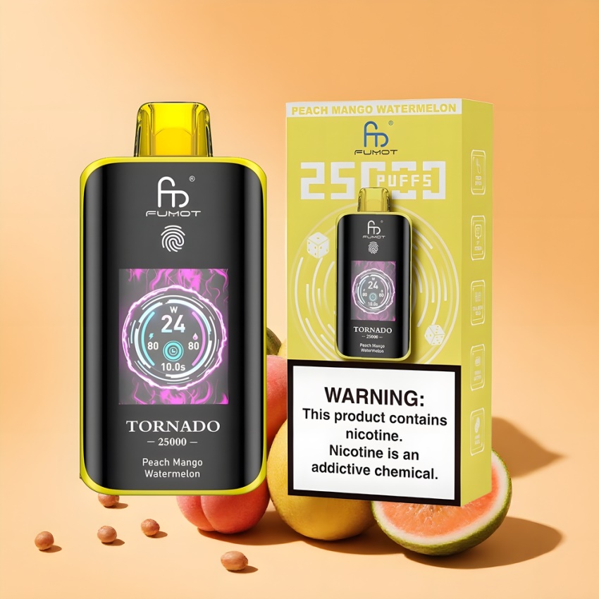 Fumot Tornado 25000 Puffs 700mAh magyar nagykereskedés Őszibarack Mango Görögdinnye