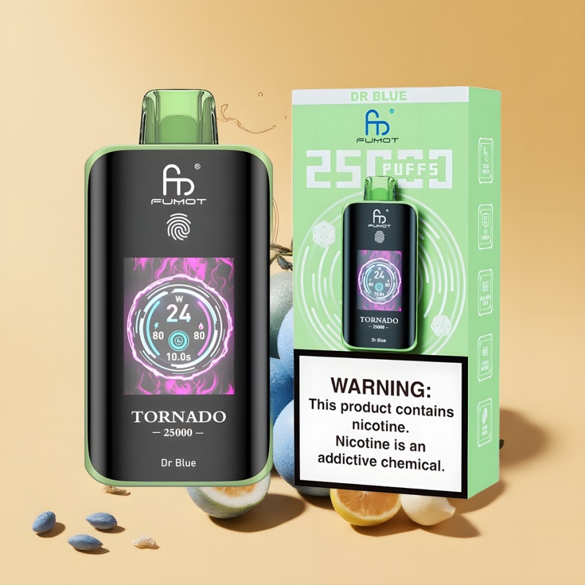 Fumot Tornado 25000 Puffs magyar nagykereskedés Kék Töltés (HD Képernyő, 700mAh)