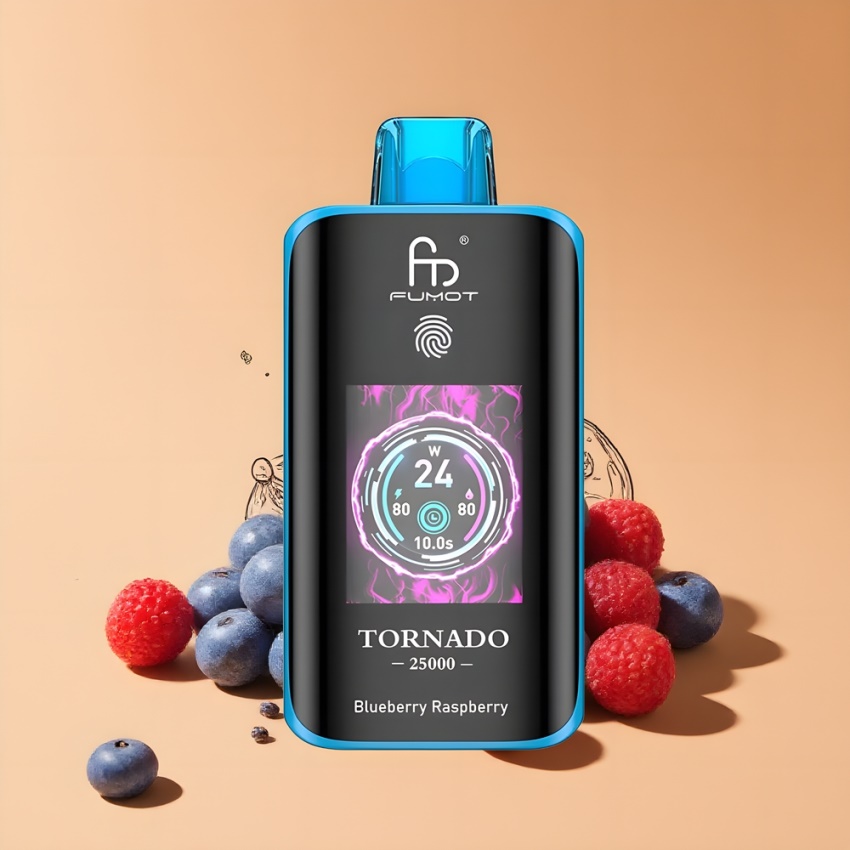 Fumot Tornado 25000 Puffs magyar nagykereskedés Kékáfonya Málna 20ml HD Képernyő