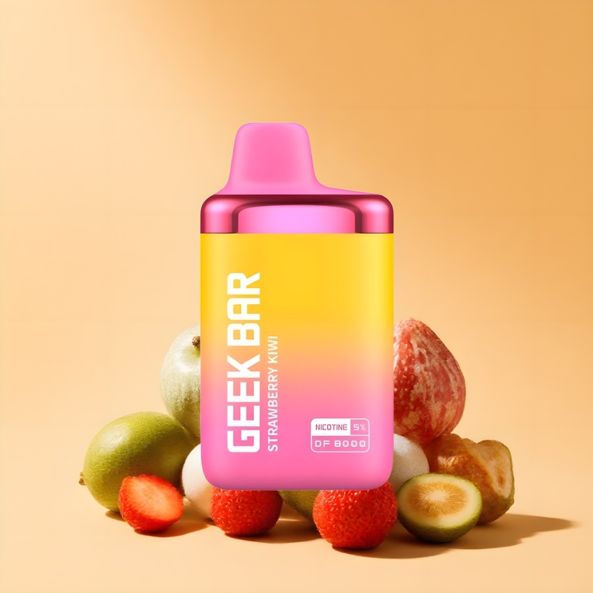 GEEK BAR DF8000 8000 Puffs magyar nagykereskedés Eper-Kivi 14mL Dual Mesh Coil