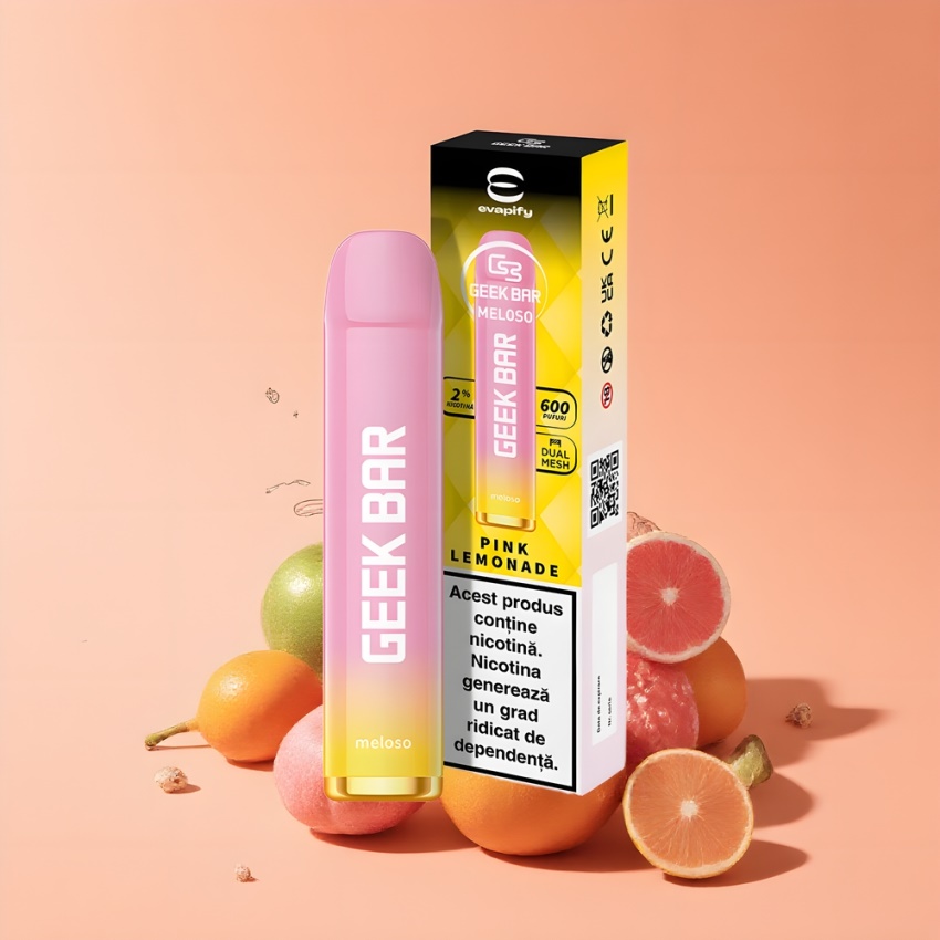 GEEK BAR Meloso 600 Puffs 550mAh magyar nagykereskedés Rózsaszín Limonádé