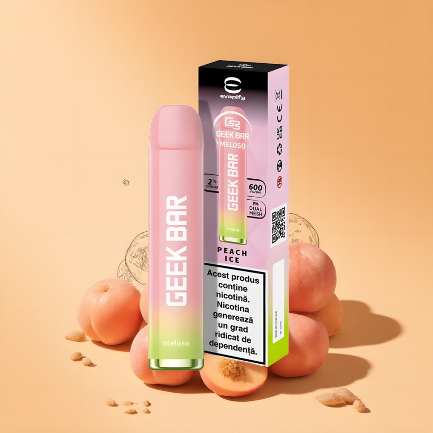 GEEK BAR Meloso 600 Puffs 550mAh magyar nagykereskedés Őszibarack Jég